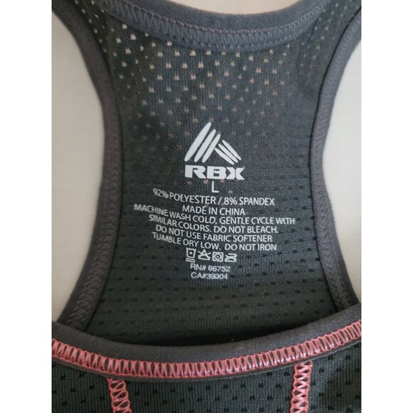 RBX Women's Racerback Activewear Sports Bra Gray & Pink Size Large Set Of 2 NWOT - Picture 5 of 7